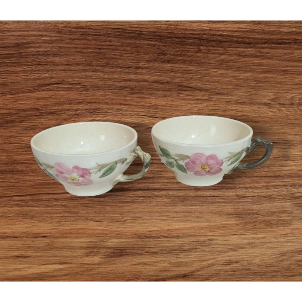 Franciscan Desert Rose Floral‎ Coffee/Tea Cups Set Of 2 Vintage Earthenware Made